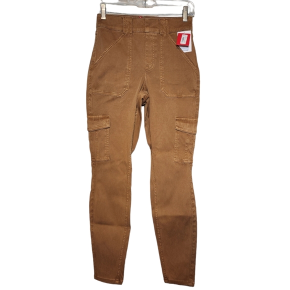 Spanx Honey Glow Stretch Twill Ankle Cargo Pants Size M Jeggings - Picture 5 of 11